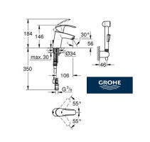 GROHE EUROSMART LAVABO con SET DUCHA